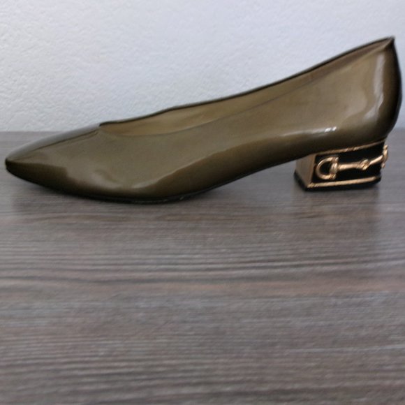 Vintage Piero Amore Patent Leather Horsebit Low Heel Shoes Bronze Shimmer 8.5 - Picture 12 of 16